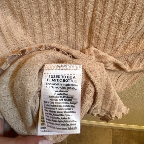 Cotton On Women's Tan Ribbed Crop Top - Picture 5 of 5